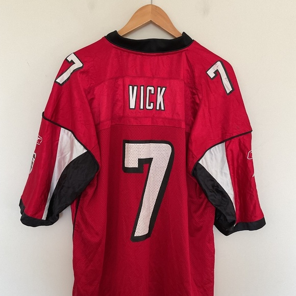 Atlanta Falcons Michael Vick 7 Red NFL Reebok On Field Football Jersey Mens XL - Picture 5 of 14
